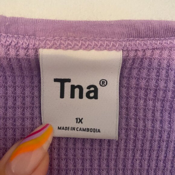 Waffle Notch T-Shirt in Lilac - Picture 2 of 5